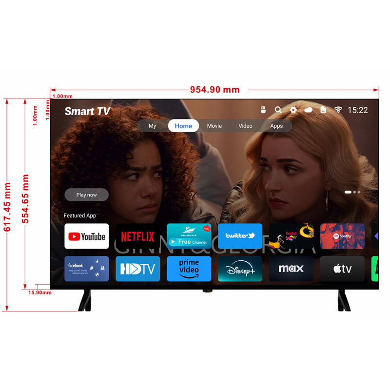 43-inch 4K UHD, HDR10, Bluetooth, Dolby Audio, Dolby Vision, with DVB-T2 and DVB-S2 support