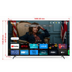 85-inch 4K UHD, HDR10, Bluetooth, Dolby Audio, Dolby Vision, with DVB-T2 and DVB-S2 support.