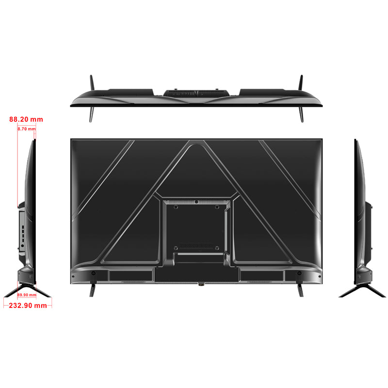 55-inch 4K UHD, HDR10, Bluetooth, Dolby Audio, Dolby Vision, with DVB-T2 and DVB-S2 support.