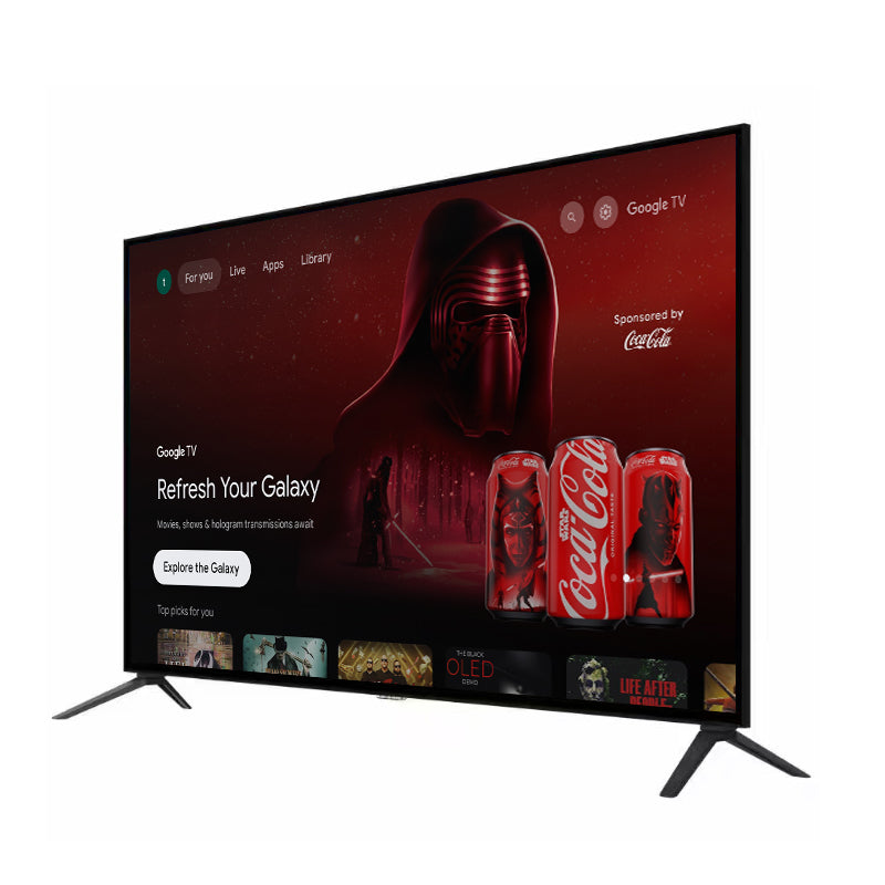 100-inch 4K UHD, HDR10, Bluetooth, Dolby Audio, Dolby Vision, with DVB-T2 and DVB-S2 support.